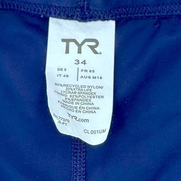 TYR Men's Swim Jammers- Navy and White - Picture 6 of 7